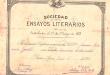 Diploma de Sociedad Ensayos Literarios otorgado a Juana Manuela Gorriti en 1875